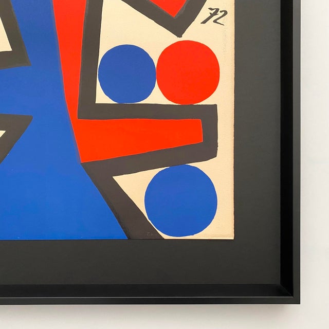 Alexander Calder Vintage 1972 Mid Century Modernist " Asymmetry " Framed Large Fine Art Lithograph Print For Sale - Image 18 of 18