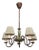 1950s Nordiska Kompaniet, Chandelier, Green Lacquered Wood, Brass For Sale