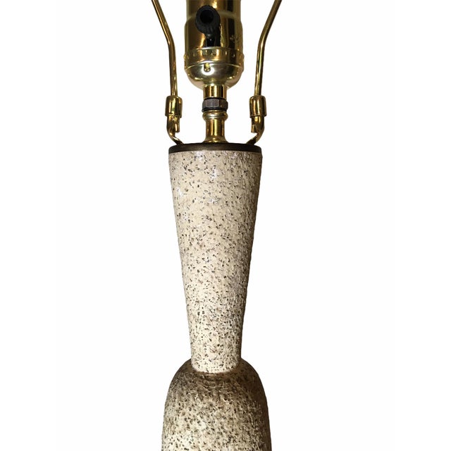Vintage Mid-Century Textured Ceramic Table Lamp For Sale In San Francisco - Image 6 of 9