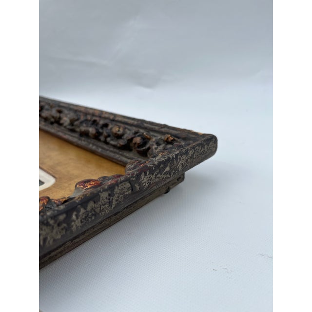 Wood Antique Framed Italian Print For Sale - Image 7 of 8