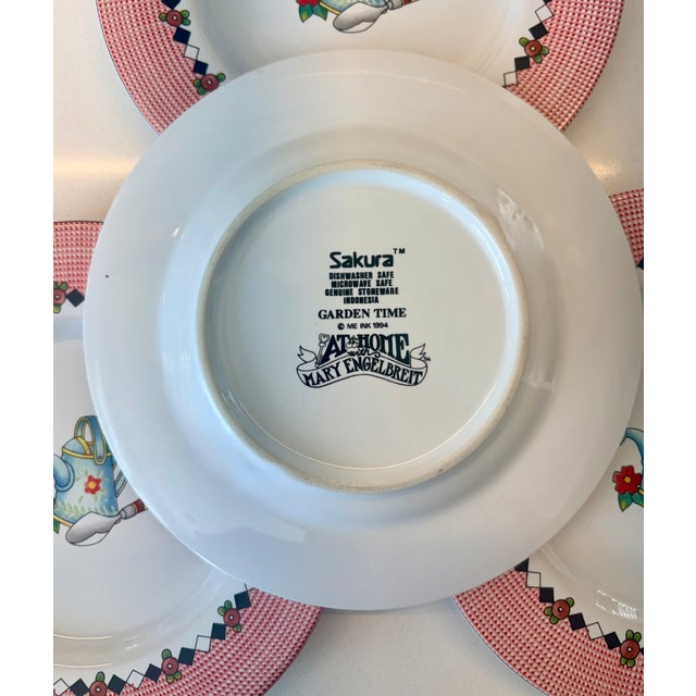 1990s Stoneware "Garden Time" Small Plates by Mary Engelbriet for Sakura - Set of Four For Sale In Palm Springs - Image 6 of 8