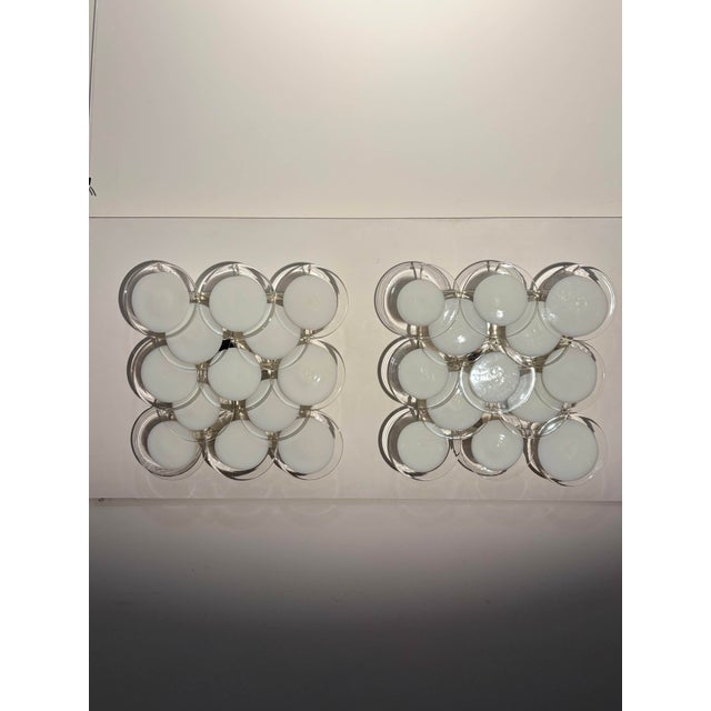 Disc Wall Sconces attributed to Vistosi, Murano, 1970, Set of 2 For Sale - Image 9 of 11