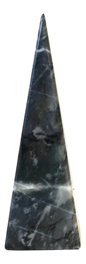 Black and White Marble Pyramid Decorative Object