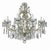 A 1950s maria teresa crystal living room chandelier, richly decorated with crystal pendants, features twelve curved arms...