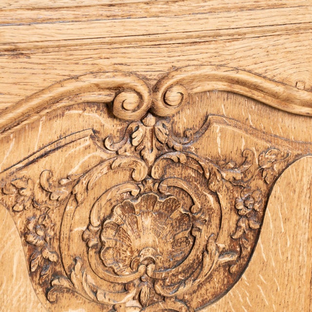 19th Century Large French Carved Bleached Oak Sideboard Buffet For Sale - Image 11 of 18