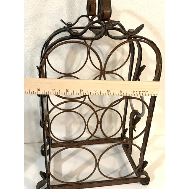 Mid-Century Modern Wine Rack French Wrought Iron 6 Bottle Capacity 1950s-1970s For Sale - Image 4 of 10