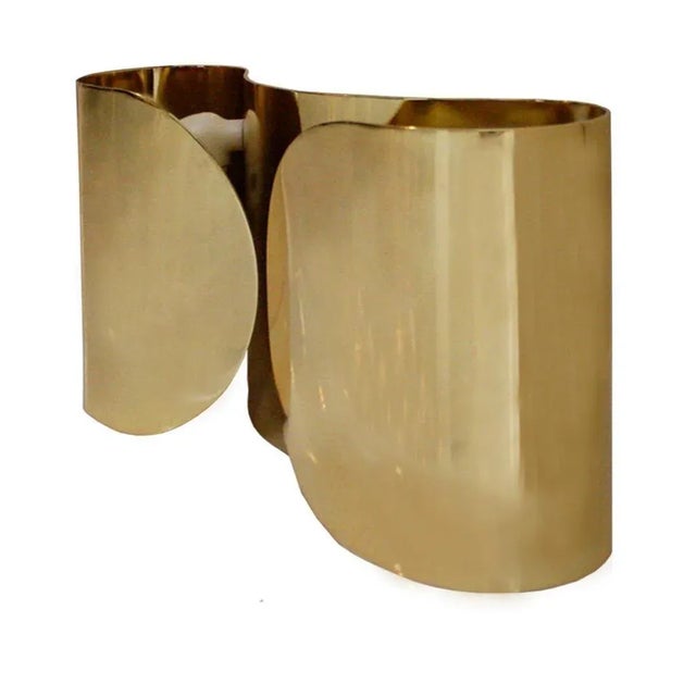 Mid-Century Foglio Italian Brass Sconce by Tobia Scarpa, Set of 2 For Sale - Image 4 of 14