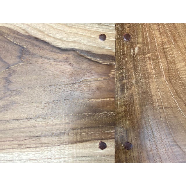 Andrianna Shamaris Mid Century Couture Long Teak Wood Bench For Sale - Image 14 of 18