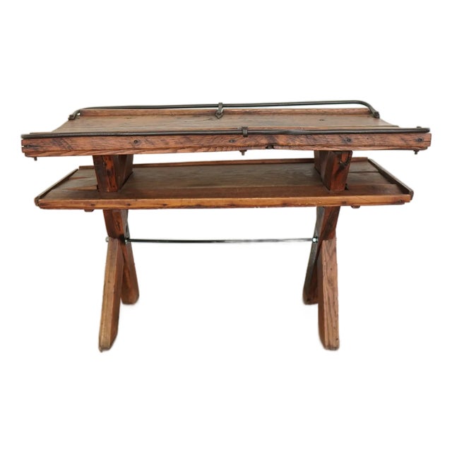 Vintage Reclaimed Wood Accent Table For Sale