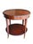 Baker Furniture Company Vintage Mahogany Two-Tier Side Table | Bookmatched Starburst Top | Fluted Legs | Brass Caster Feet For Sale - Image 4 of 11