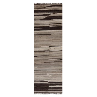 Modern Indian Flat-Weave Wool Runner by Doris Leslie Blau For Sale
