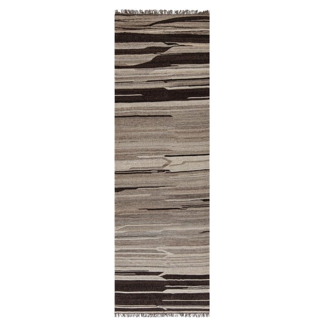 Modern Indian Flat-Weave Wool Runner by Doris Leslie Blau For Sale