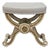 French Empire Style Curule Stool with Gilded Accents and Linen Upholstery For Sale