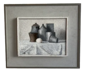Edouard Arthur, L'oeuf, Oil on Canvas, Framed