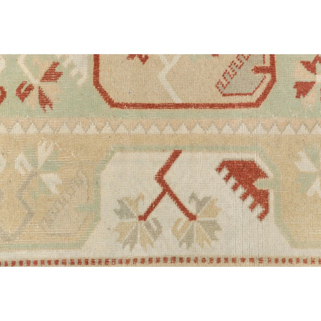 Turkish Oushak Vintage Geometric Carpet For Sale - Image 3 of 10