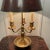 French Brass Bouillotte Lamp With Red Tole Shade For Sale - Image 4 of 5