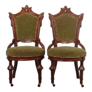 Eastern Influenced Victorian Side Chairs - a Pair For Sale