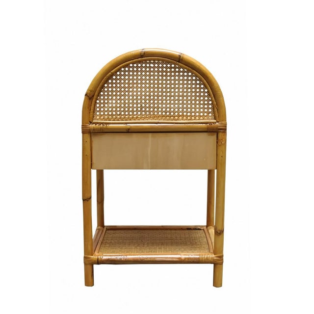 Rattan and Bamboo Nighstand from Dal Vera, Italy, 1960s For Sale - Image 4 of 6