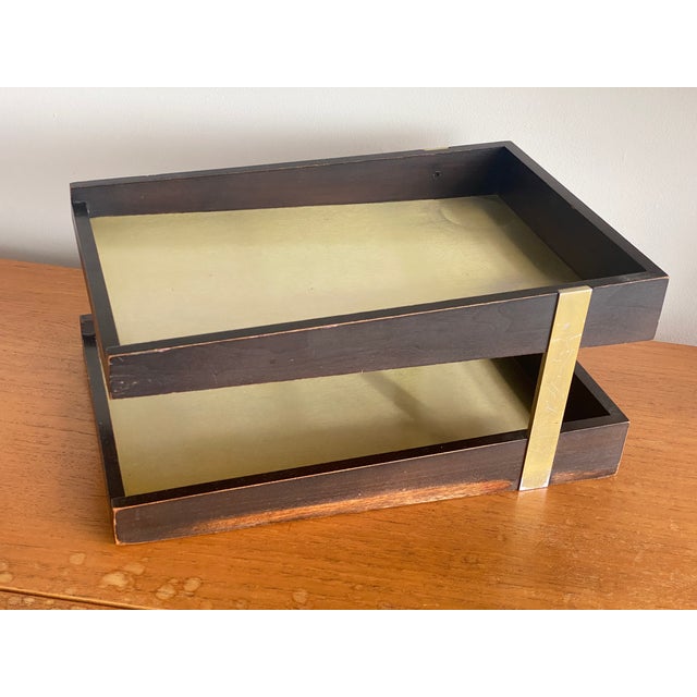 Vintage MCM Duk-It 2 Two Tier Wood Desk Organizer Letter Tray For Sale - Image 16 of 18