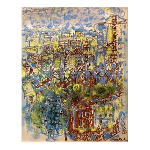 Jacques Yankel, Abstract Expressionist Paris Landscape Painting