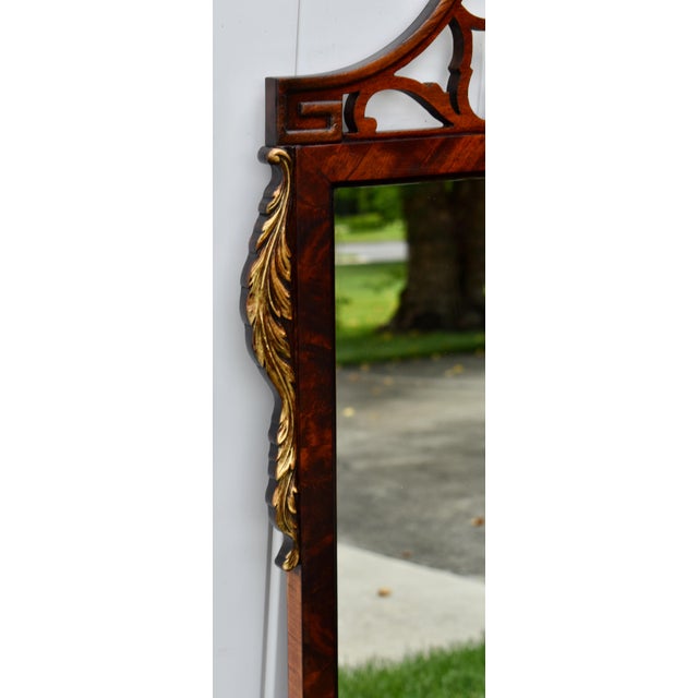 Antique Chippendale Mahogany Fretwork Wall Mirror Gilt Shell Accents For Sale In Philadelphia - Image 6 of 15