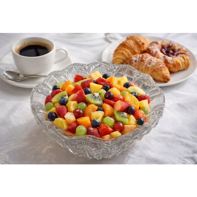 Elevate your décor with this stunning vintage crystal centerpiece bowl by Cristal J.G. Durand, crafted in France and still...