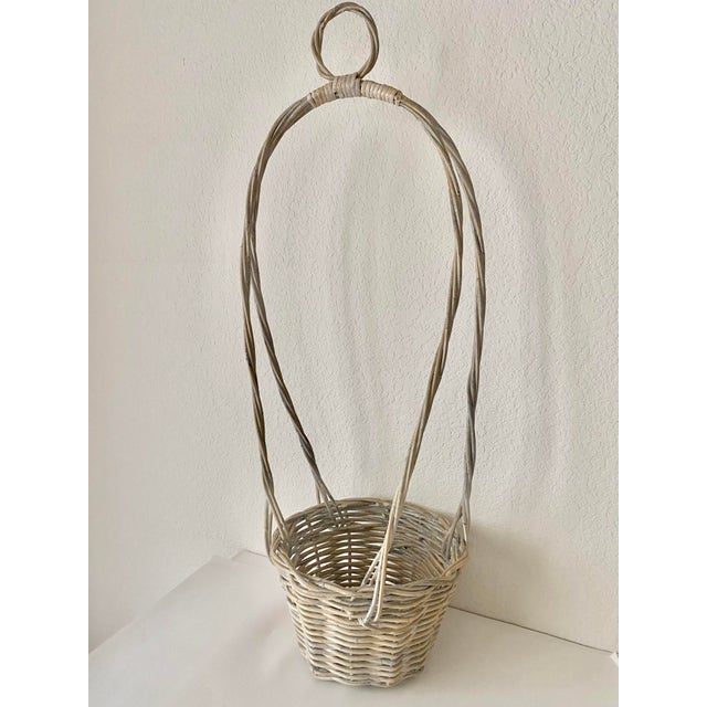 Vintage Rattan Unique Hanging Basket For Sale - Image 10 of 13