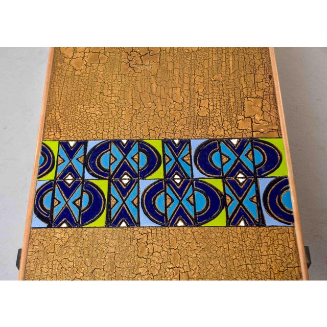 Mid-Century Italian Cocktail Table With Craquelure and Enamel Top For Sale - Image 12 of 12