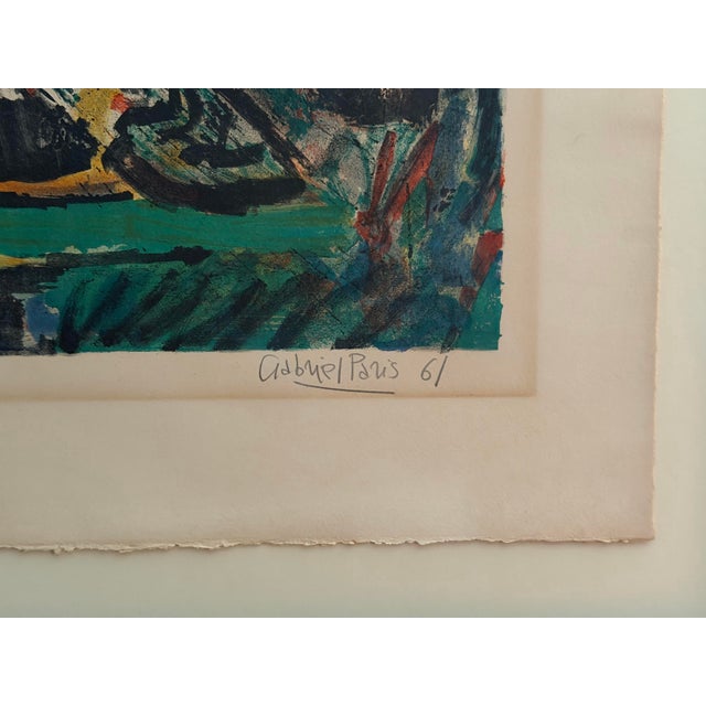 1960s Mid-Century Gabriel Paris "La Chouette" Signed Lithograph (1961) - Custom Framed With Tru Vue Museum Glass For Sale - Image 5 of 11