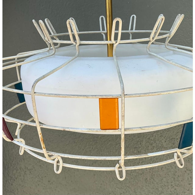 Vintage Mid-Century Modern Wire Pendant Fixture For Sale - Image 10 of 12