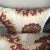 Large 22” Cream Red and Gold Satin Floral Pillowcases - a Pair For Sale - Image 4 of 5