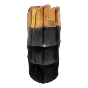 Mid-Century Modern Brutalist Bronze Copper Dipped Jagged Mouth Vase