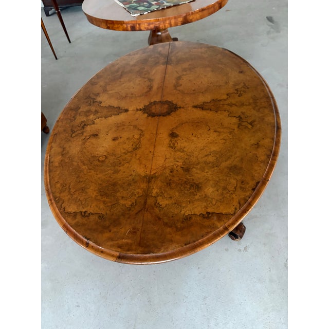 Victorian English Walnut Center Table, Circa 1850, Tilt Top For Sale - Image 3 of 12