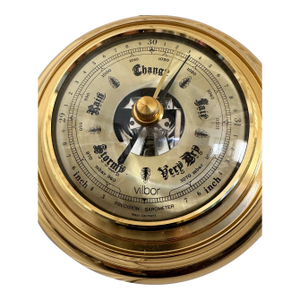 Vilbor Precision Barometer West Germany Brass Wall Weather Station