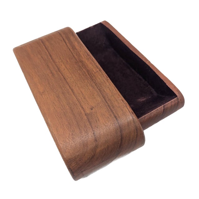 Mid 20th Century Handcrafted Teak Wood Jewelry and Trinket Box For Sale In Miami - Image 6 of 10