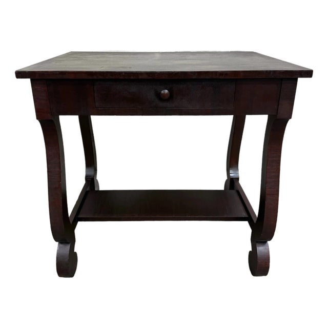 VTG Helm’s Furniture Empire / Colonial Revival Style Library Sofa Console Table For Sale
