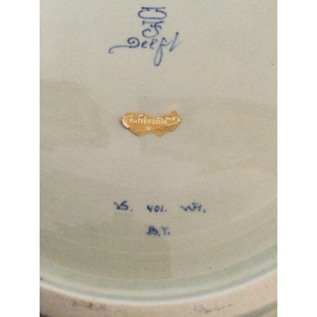 Ceramic 1940s Royal Delft Dutch Delftware Hand Painted Wall Plate For Sale - Image 7 of 10