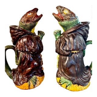 Portuguese Lizard-Monk Jug by Manuel Marfa For Sale