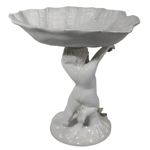 Pr. Ceramic Cupid Form Compotes Made in Italy For Sale - Image 4 of 12