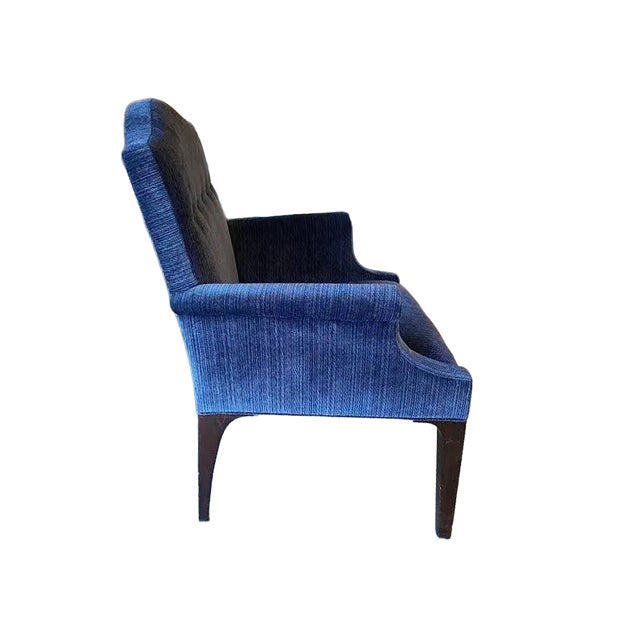 2010s Century Furniture Trevor Armchair in Blue Velvet For Sale - Image 5 of 9