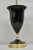 Antique French Neoclassical Black Faceted Opalene Glass Urn Brass Table Lamp For Sale - Image 12 of 13