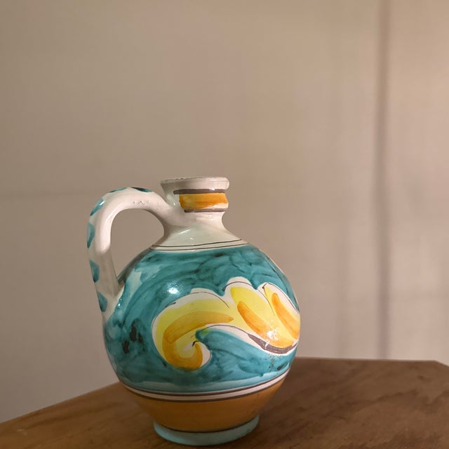 1980s Boho Chic Sun Pottery Pitcher Boho For Sale - Image 4 of 6