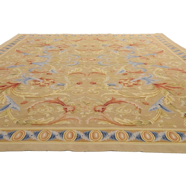 Rococo Vintage Chinese Aubusson Rug, 08'11 X 12'05 For Sale - Image 3 of 10