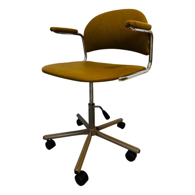 Vintage Mustard Office Desk Chair by Kovona, 1970s For Sale