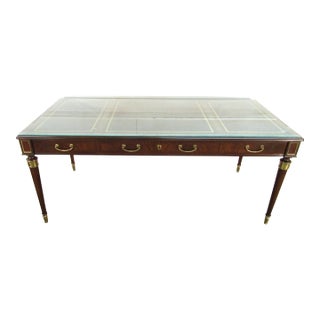 Karges Solid Mahogany Leather Top Executives Desk For Sale