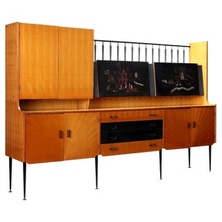 Metal & Brass Mobile Sideboard, 1960s For Sale