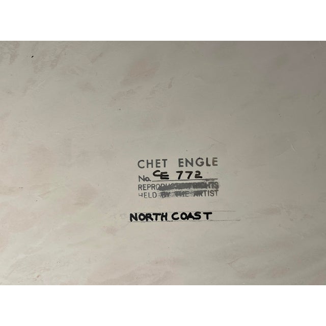Wood Circa 1970's Chester Chet Engle (1918-1994) Original Oil on Board Painting “North Coast” 12" X 16" For Sale - Image 7 of 7