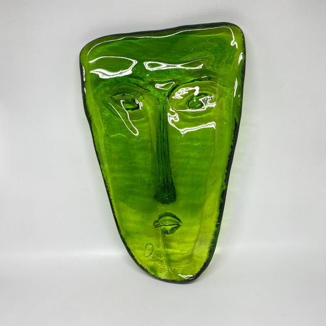 Erik Hoglund for Kosta Boda Attributed Glass Portrait Face Mask