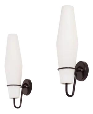 Opal Glass Wall Lights by Raak, 1950s Set of 2