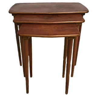 Boat-Shaped Teak Nesting Side Tables, Set of 3 For Sale